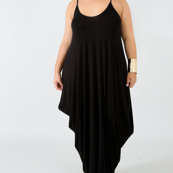 Dresses & Skirts - Plus Size Black Oversized Loose Fit Maxi Dress